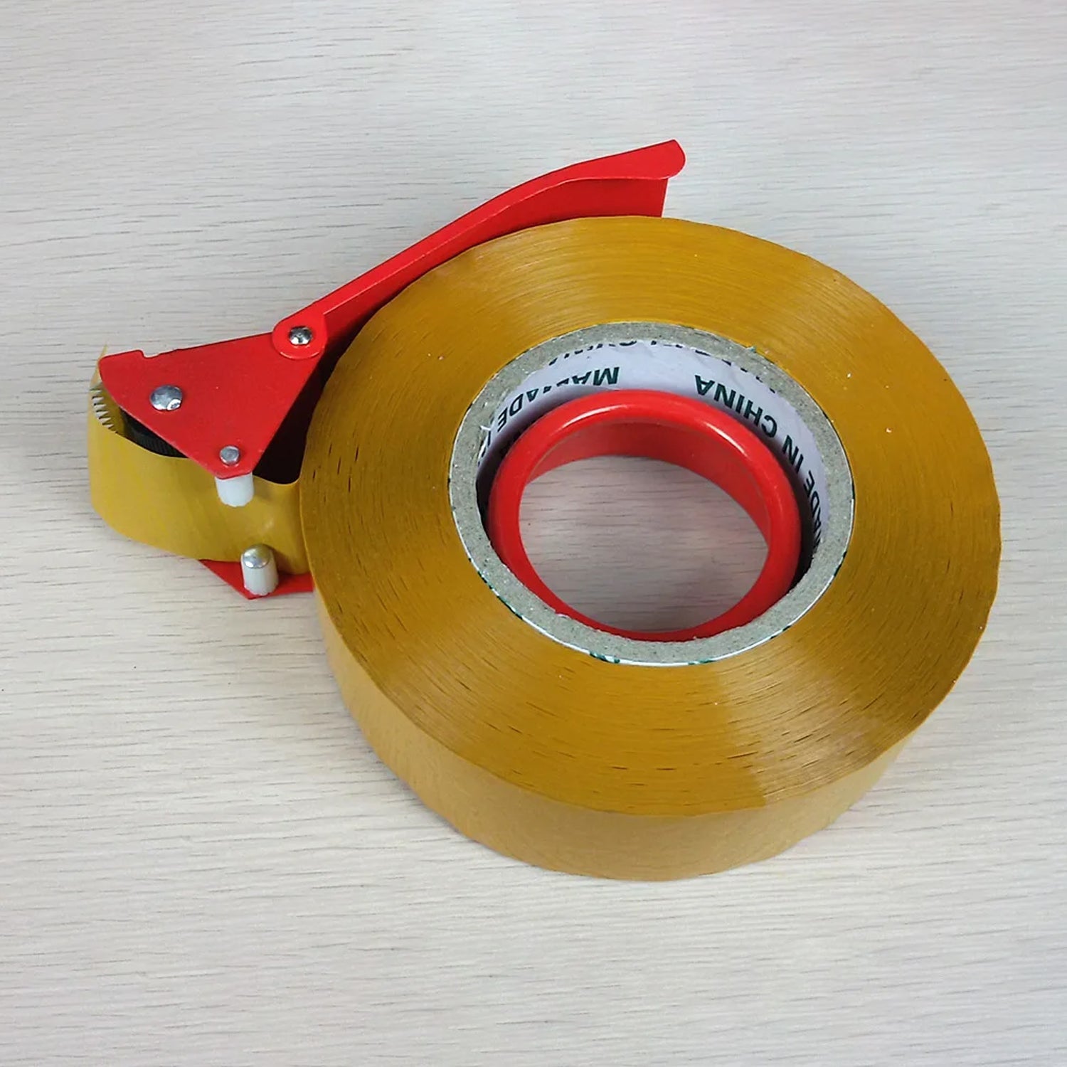 Metal tape cutter dispenser, for packaging tape use. Metal tape cutter dispenser, for packaging tape use.